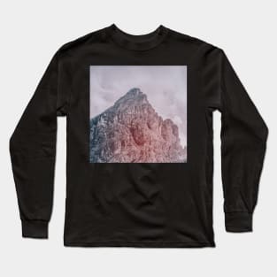 Cloudy Mountain View - Minimalist Long Sleeve T-Shirt